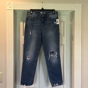NWT Old Navy Distressed Crop Straight Leg Jeans